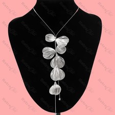 COLLANA MODA ZARA dup CASCATA FIORI metallo ARGENTO lariat catena KATE BAFTAS