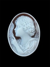 STUPENDO CAMMEO CONCHIGLIA FATTO A MANO ANGELO DELL'ANNUNCIAZIONE FIRMATO