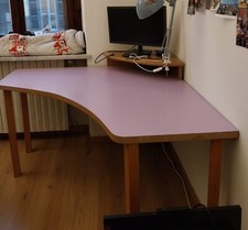 scrivania angolare grande lilla legno