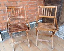 Coppia Sedie In Legno Reguitti Da Bambino Anni 50 Pieghevoli