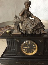 OROLOGIO PARIGINA CON PENDOLO IN MARMO NERO DEL BELGIO