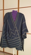 Mantella Poncho donna grigio/blu Taglia Unica Usato Ottimo Stato 