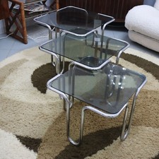 Three Chrome Coffee Tables