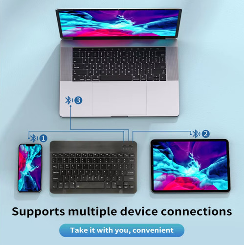Tastiera bluetooth nera con