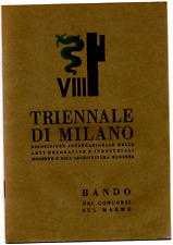 VIII TRIENNALE DI MILANO 1942 - BANDO DEI CONCORSI SUL  MARMO 