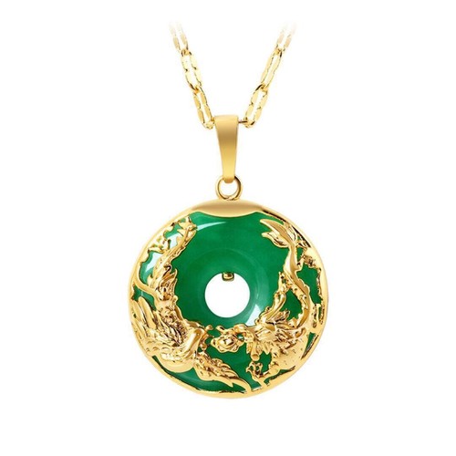 Collana con ciondolo drago - , di