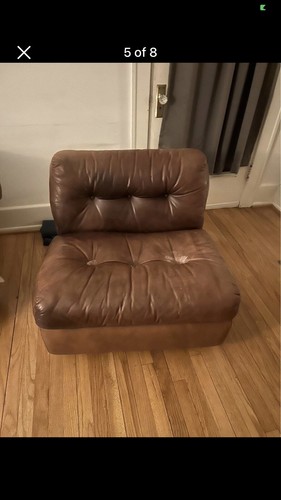 Vintage leather sofa piece - leather,