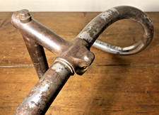 Rarissimo stelo e manubrio in acciaio Cinelli "FIRENZE" n.5, anni '40 circa