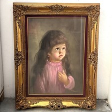 Pietro Pantino (1941-2020) Bimba che piange Dipinto olio su tela 50x70 cm quadro