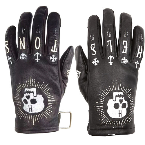 Guanti moto pelle neri - in,
