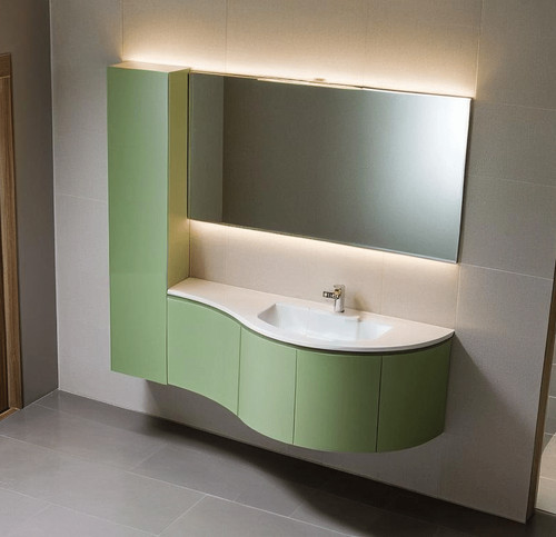 Mobile bagno curvo 175 cm - mobile,