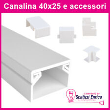 CANALINA PASSACAVI CANALETTA 40X25 PER CAVI ELETTRICI IN PLASTICA BIANCO 4 metri