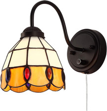 Lampada Da Parete Tiffany Con Interruttore Dimmerabile, Applique Vintage Industr