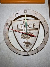 orologio da parete In Legno Di Betulla LECCE logo Rotondo 21cm Diametro