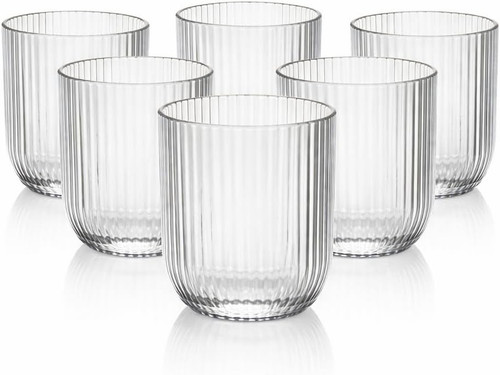 Set bicchieri vetro - 6, rigato