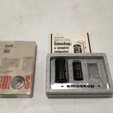 Vintage A Seibert Wetzlar Germany Emoscopio Pocket Loup Cannocchiale da puntamento con custodia e documenti