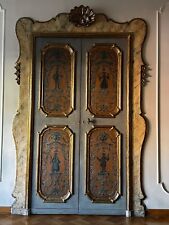 porta antica in legno argento e mistura restaurata maniglia e ferramenta origin