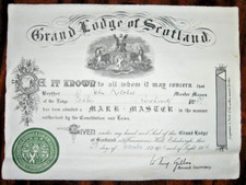 1942 CERTIFICATO MASSONICO -