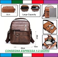 BORSELLO UOMO CAPIENTE BORSA TRACOLLA ECOPELLE PELLE ECO SINTETICA SPALLA TABLET