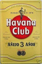 Havana Club Rum Goffrato Insegna Acciaio 300mm x 200mm (hi ) Not A Bottiglia Di