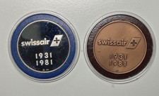 COPPIA MEDAGLIE SWISSAIR