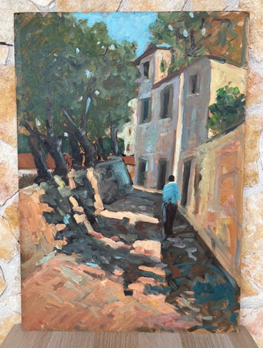Quadro paesaggio dipinto a - -paesaggio-,