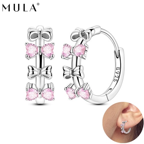Orecchini cerchio mula rosa - a,