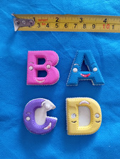 x4 GOMME GOMMINE da COLLEZIONE Vintage ERASER Anni '80s Rare LETTERE ALFABETO !