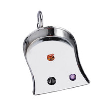 Paletta cromata cm 4x6 raccolta  pietre preziose, diamanti e minuteria varia 