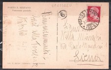 PROMO (pm686) CI fp-bn  20c, ann. fraz "PORTO S.STEFANO/17.8.39/30-62) v.desc