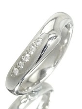 Anello a fascia Tiffany Co cuore aperto 5P diamante Pt950 platino misura (US) 4 #00398