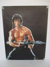RARO POSTER DI RAMBO CON MITRA SILVESTER STALLONE ANNI '80
