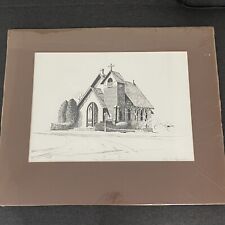 John T Fitzgerald Disegno La Chiesa della Pietra Tombale Firmato Numerato 5/100 Western