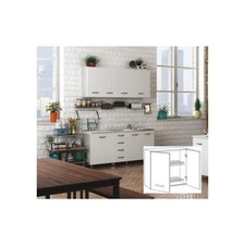 KIT CUCINA PENSILE 2 ANTE SCOLAPIATTI 80X32XH72 CM BIANCO