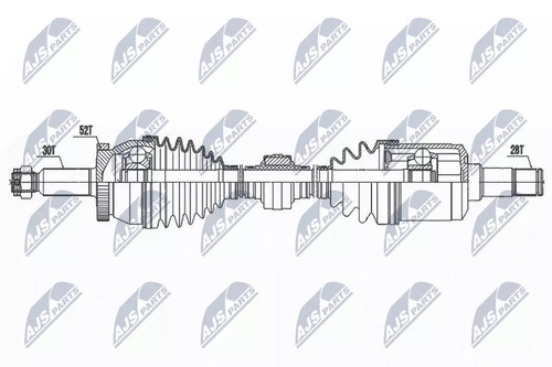 Semiasse nty 662mm - semiasse,
