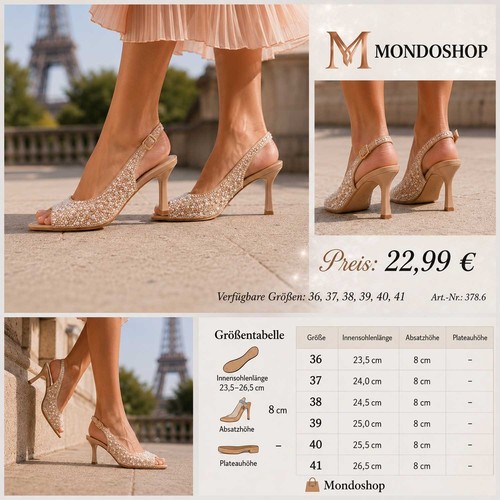 Decolte donna slingback strass
