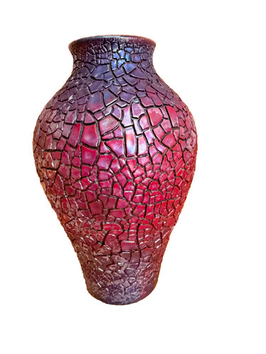 Vaso smaltato crepitante