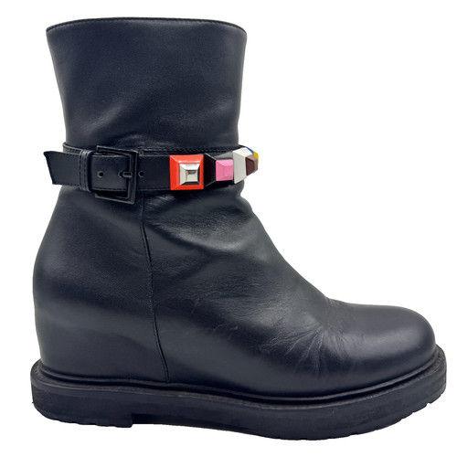 Stivali fendi neri plateau - stivali,