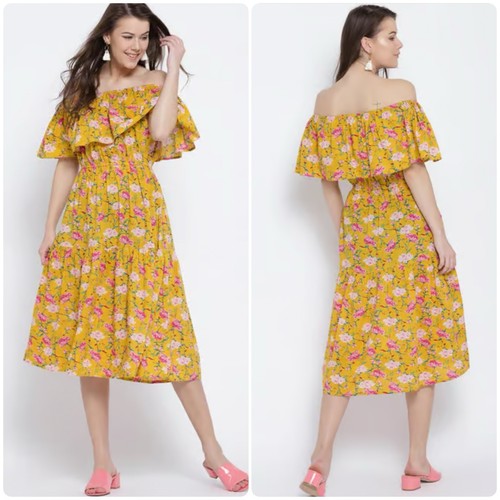 Abito midi sera floreale - midi, con