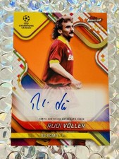 Topps Finest UCC Roma Germany Legend Rudi Voller Orange Neon Auto Signature /25