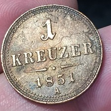 AUSTRIA FRANZ JOSEPH 1 KREUZER 1851 A MONETA AUSTRIACA