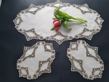 Set 3 centrini in puro lino