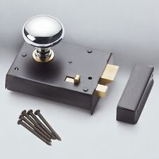 Set pomelli pomelli per porta a fungo cromo lucido serratura cerchio ottone nero