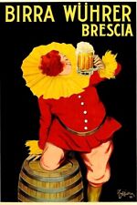 Poster Manifesto Locandina Pubblicitaria Birra Wuhrer Brescia Stampa 40x60 Cm.