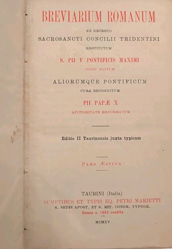 Breviarium romanum pars - breviarium,