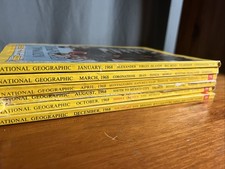 Vintage National Geographic Magazines 1968 6 Issues Good Condition