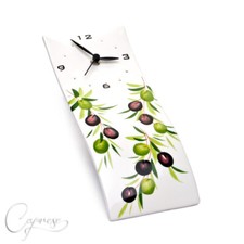 Orologio Da Parete In Ceramica Bassano Motivo Olive 31 CM Nuovo Dall'Italia