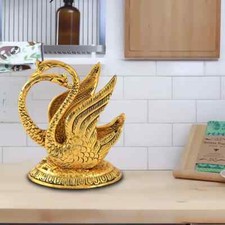 Elegante porta tovaglioli decorativo in metallo con cigno dorato porta fazzol...
