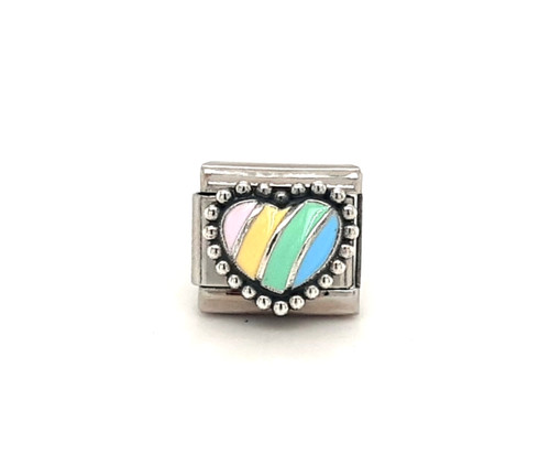 Charm cuore arcobaleno - charm,