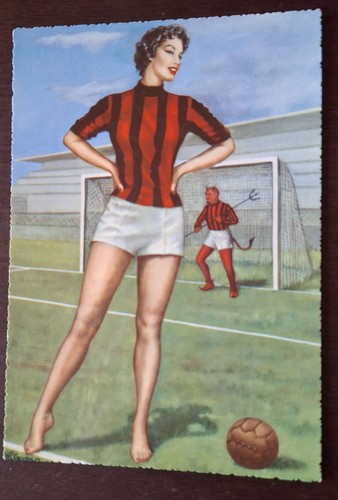 Cartolina pin calcio milan - cartolina,